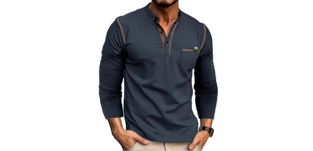 Lightweight Men's Fashion Henley Shirt